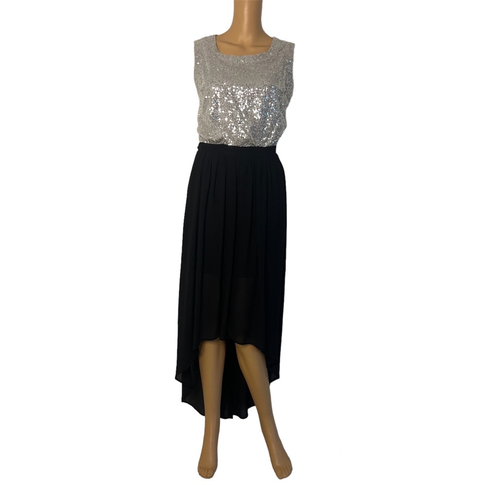 Xterna sequins high low sleeveless party dress- Medium